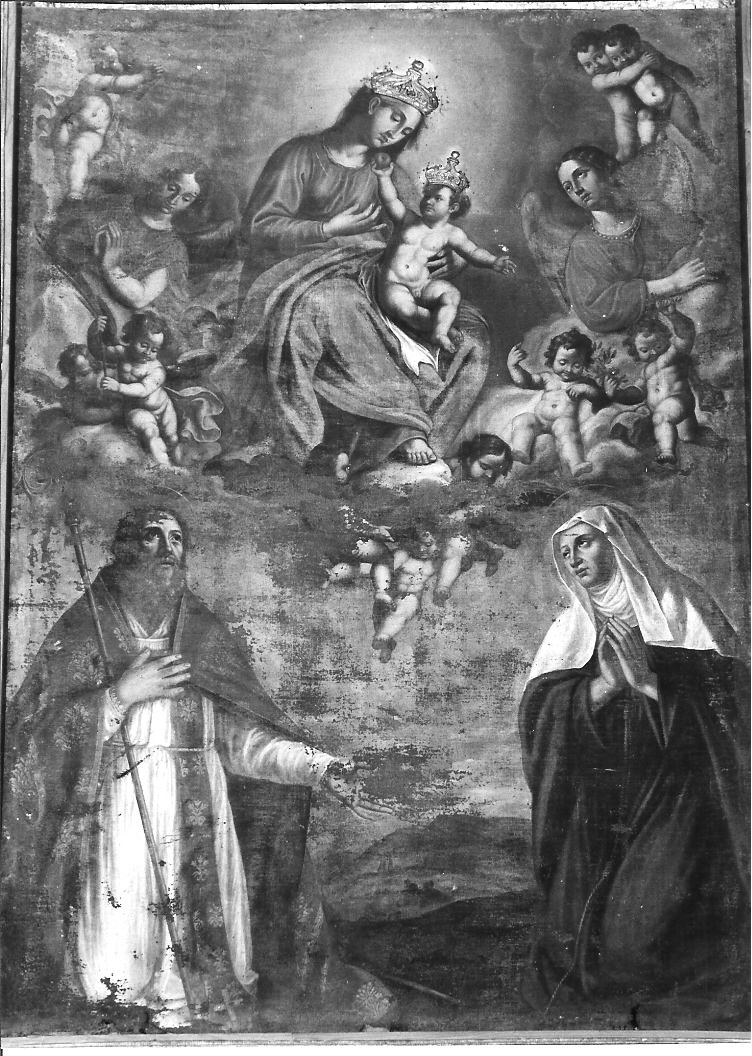 Madonna con Bambino e Santi (dipinto) - ambito marchigiano (sec. XVII)