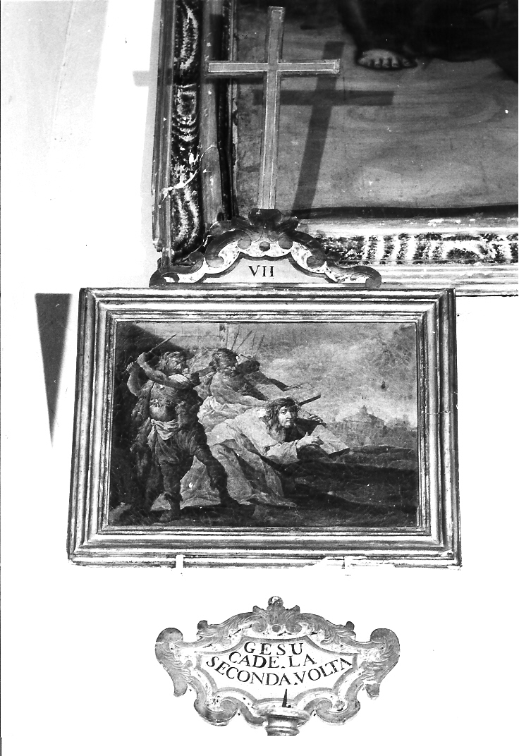 stazione VII: Gesù cade sotto la croce la seconda volta (Via Crucis, elemento d'insieme) - ambito marchigiano (sec. XVII)