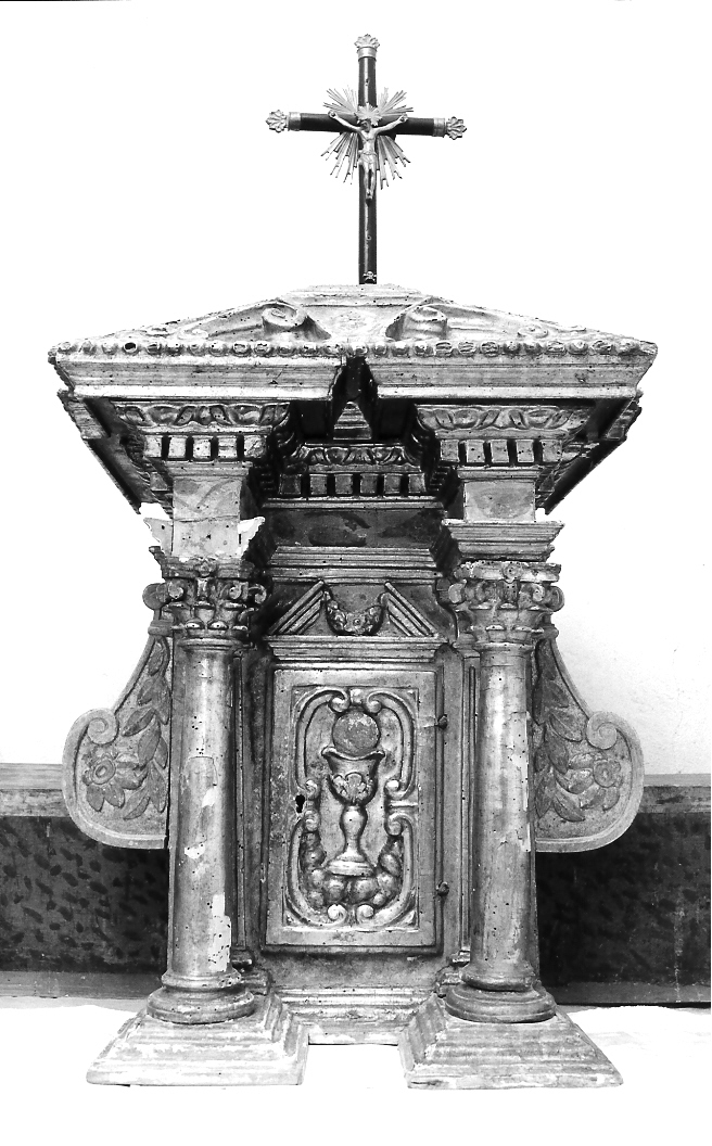 tabernacolo - a frontale architettonico - bottega marchigiana (sec. XVII)