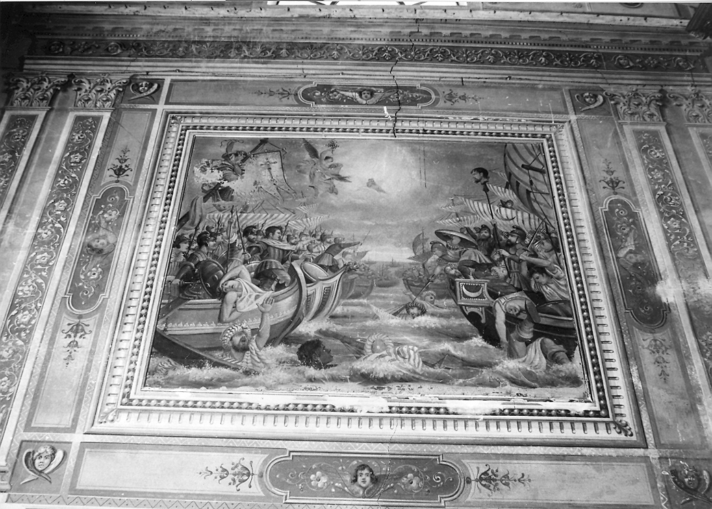 battaglia di Lepanto (decorazione pittorica, elemento d'insieme) di Mancini Enrico (sec. XIX)