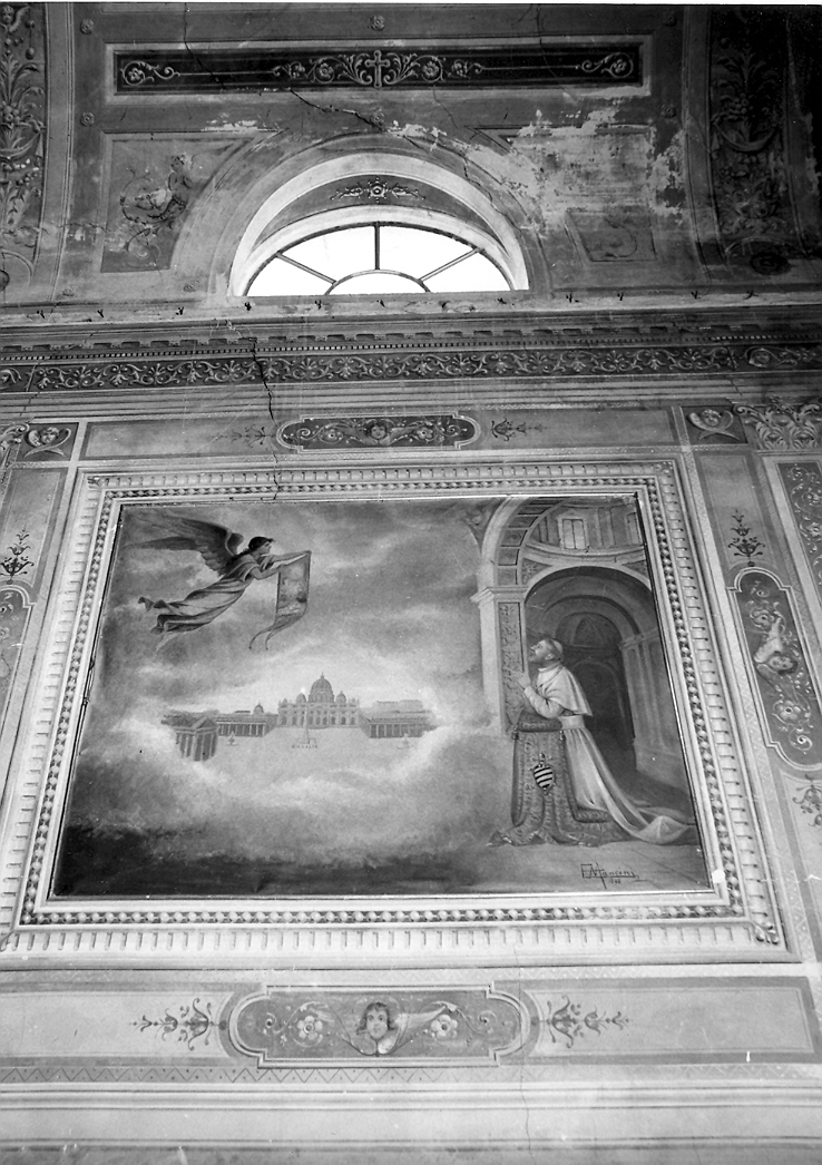 annuncio della vittoria di Lepanto a San Pio V (decorazione pittorica, elemento d'insieme) di Mancini Enrico (sec. XIX)