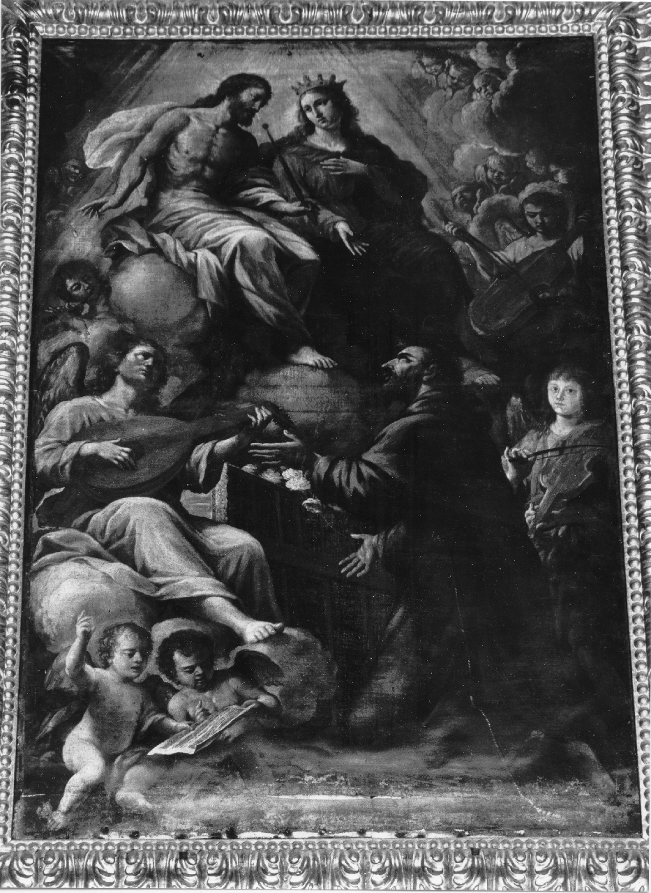 Cristo e la Madonna con San Francesco d'Assisi (dipinto) - ambito romano (sec. XVII)