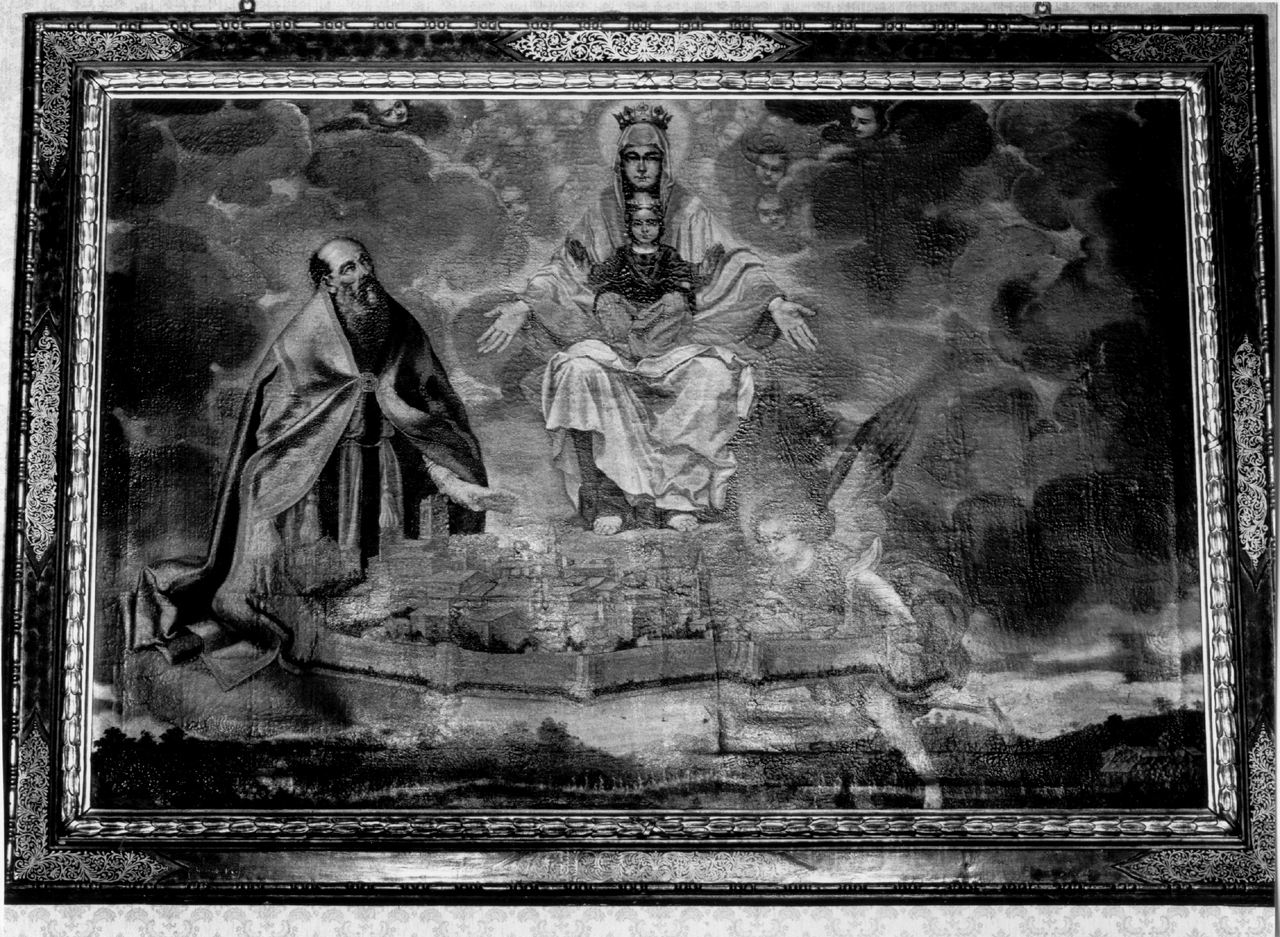 Santa Maria Apparve, San Gaudenzio, l'Angelo Custode della Patria e la Terra di Montalboddo, Madonna con Bambino e San Gaudenzio (dipinto) - ambito marchigiano (sec. XVII)