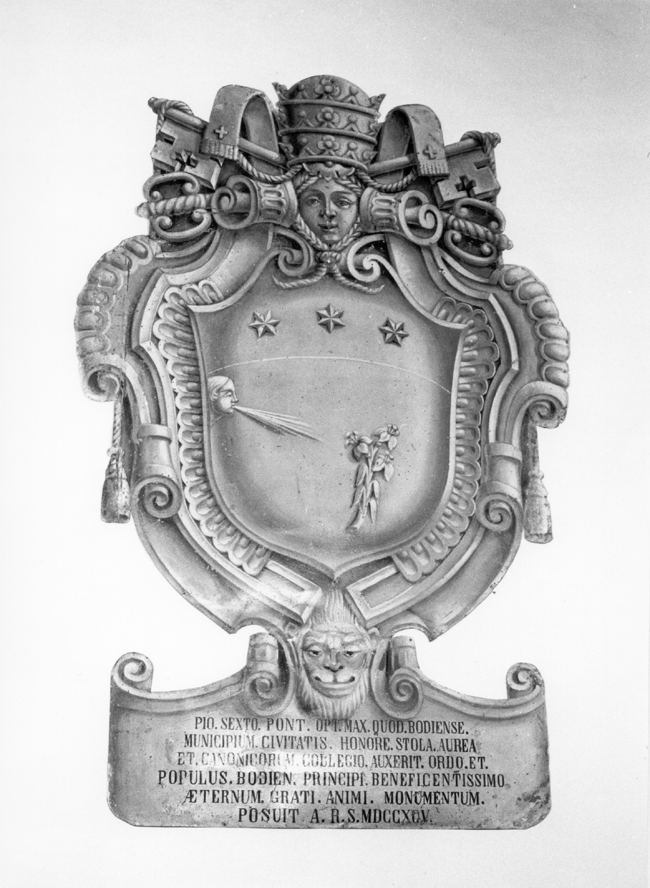 stemma papale di Pio VI (dipinto) - ambito marchigiano (sec. XVIII)