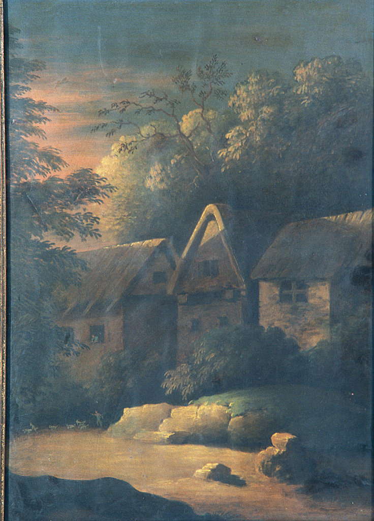 paesaggio al tramonto (dipinto) - ambito Italia centrale (sec. XIX)