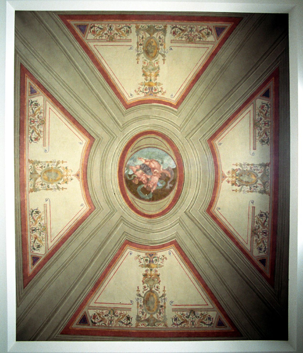 motivi decorativi vegetali con putti (soffitto dipinto) - ambito marchigiano (sec. XIX)