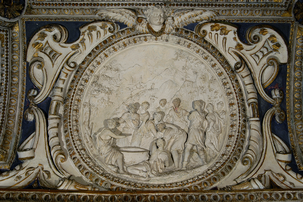 Giuseppe è spogliato della tunica dai fratelli (decorazione plastica) di Brandani Federico (sec. XVI)