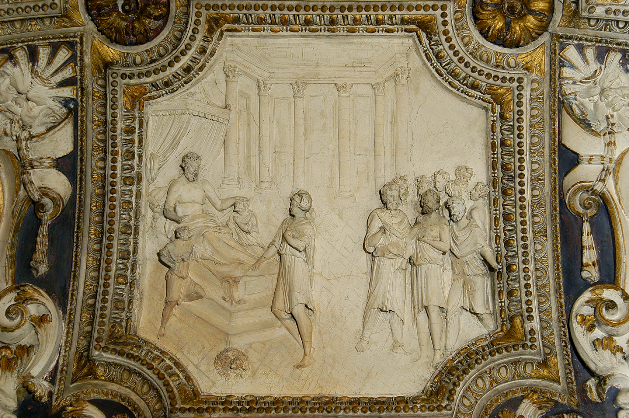 Giacobbe benedice Efraim e Menasse (decorazione plastica) di Brandani Federico (sec. XVI)