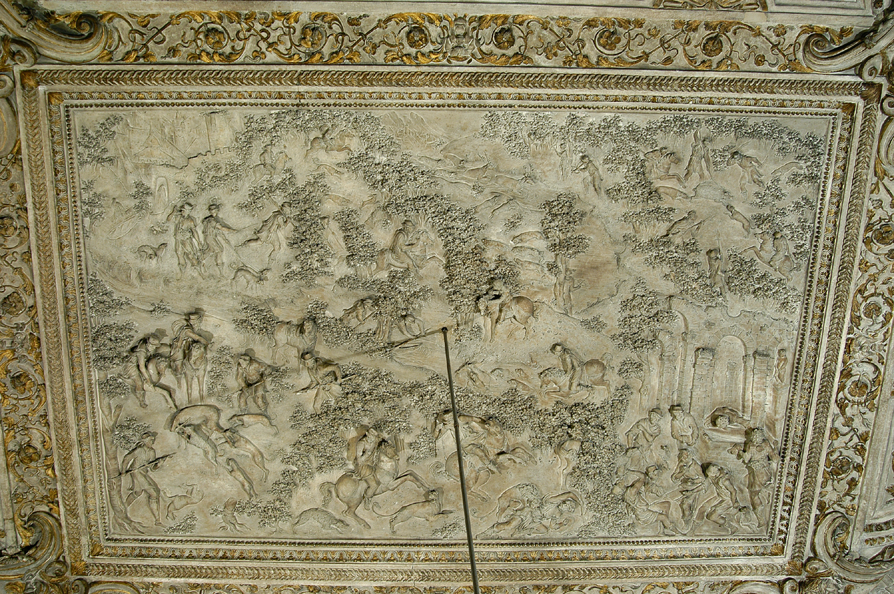 scena di caccia (decorazione plastica) di Brandani Federico (sec. XVI)