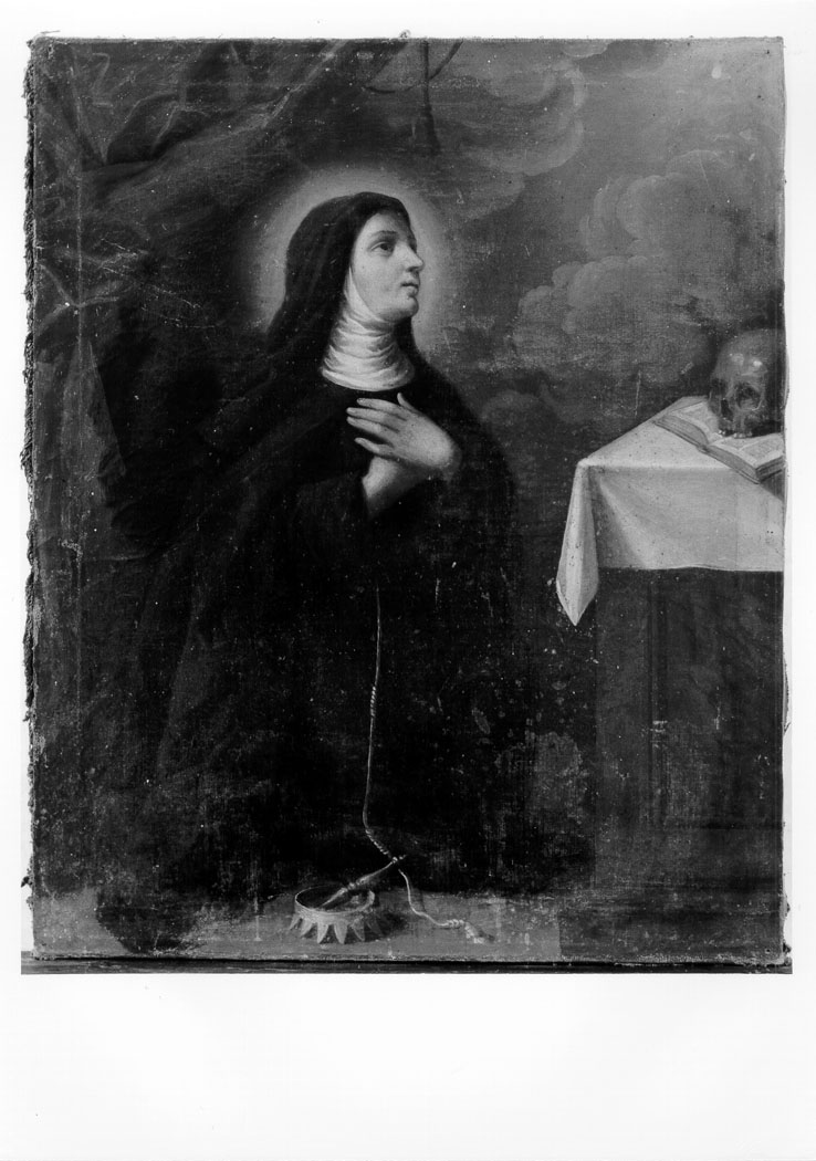 Santa Margherita di Portogallo in preghiera (dipinto) - ambito marchigiano (sec. XVIII)