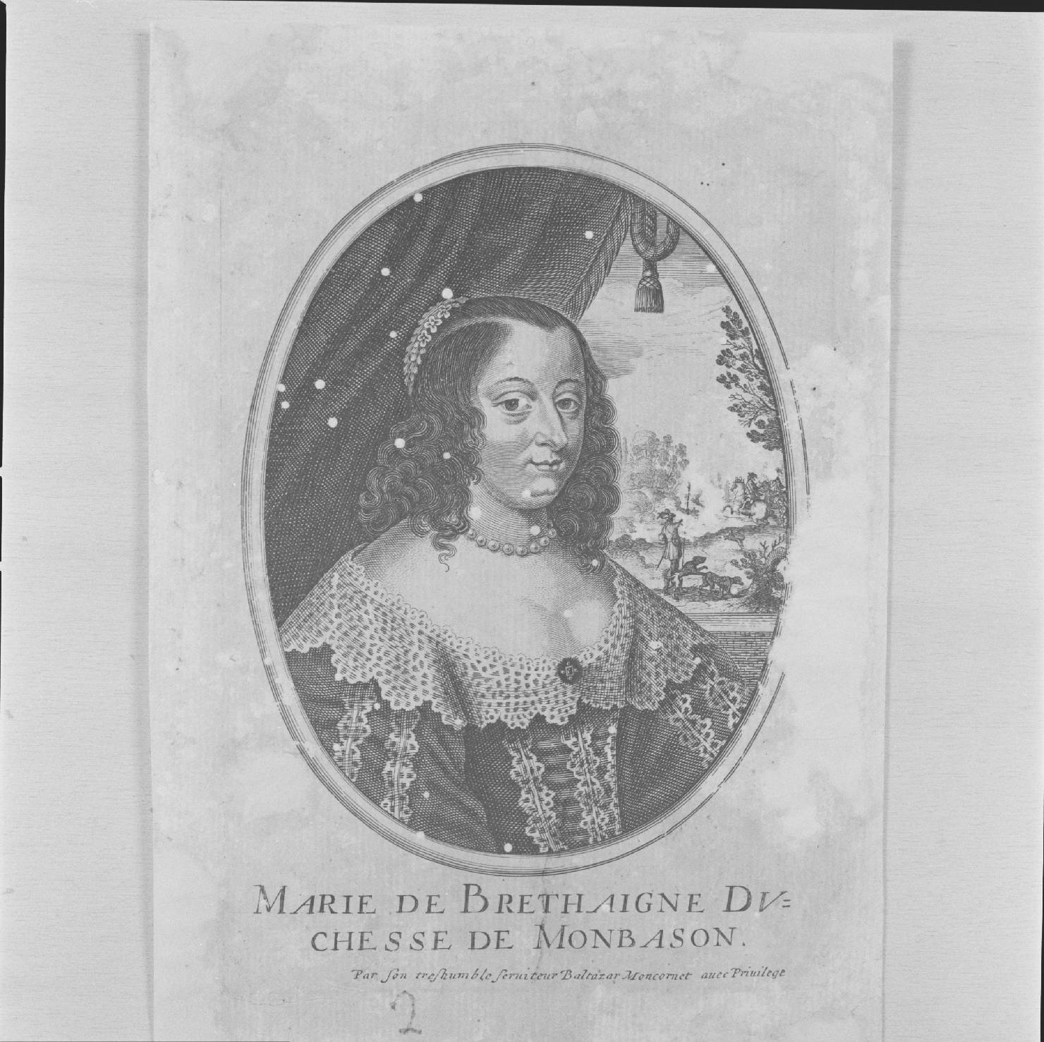 ritratto di Maria di Bretagna (stampa) - ambito francese, ambito francese, ambito francese (metà sec. XVII)