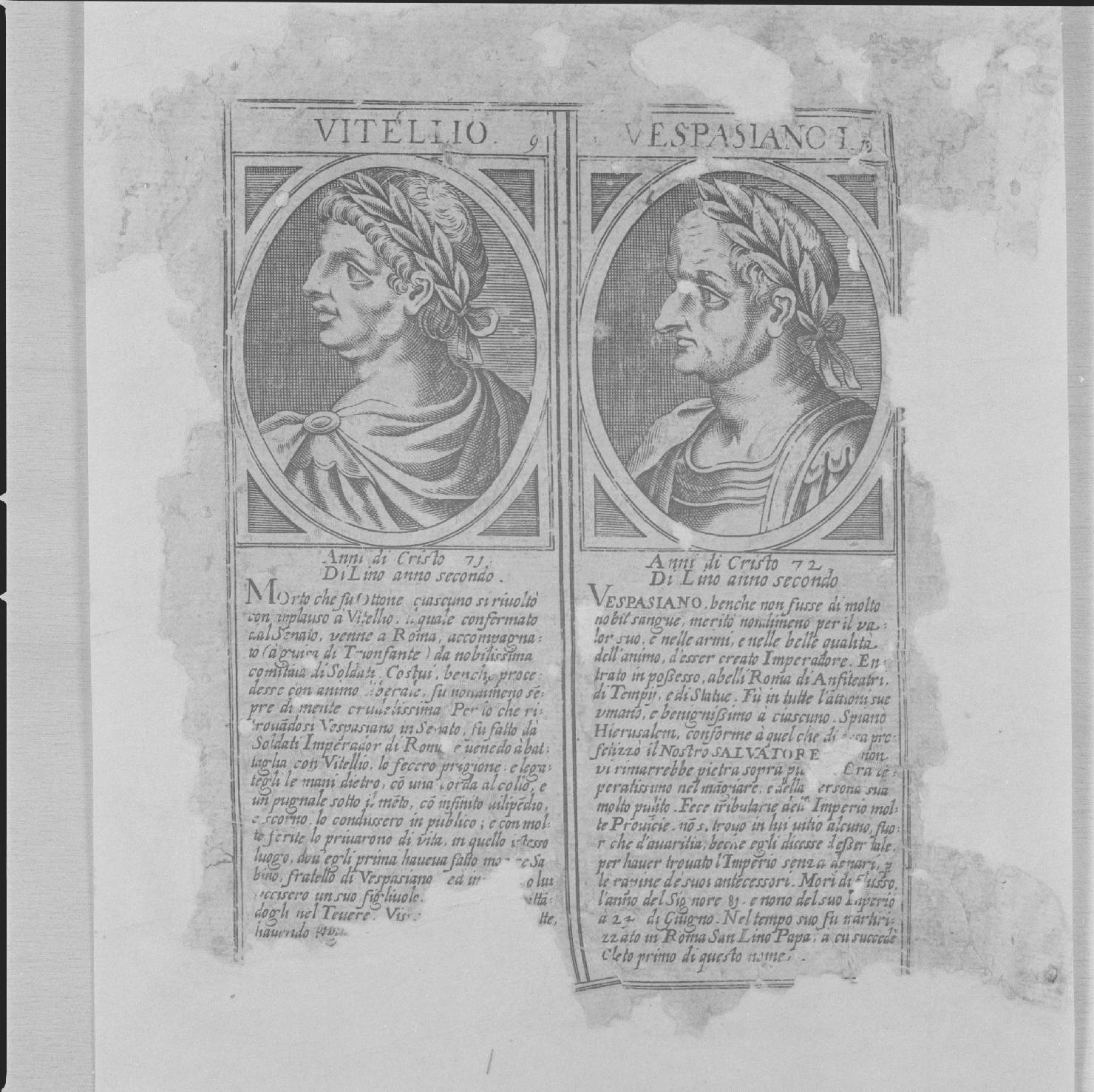 Vitellio e Vespasiano (stampa) - ambito italiano, ambito italiano, ambito italiano (seconda metà sec. XVI)