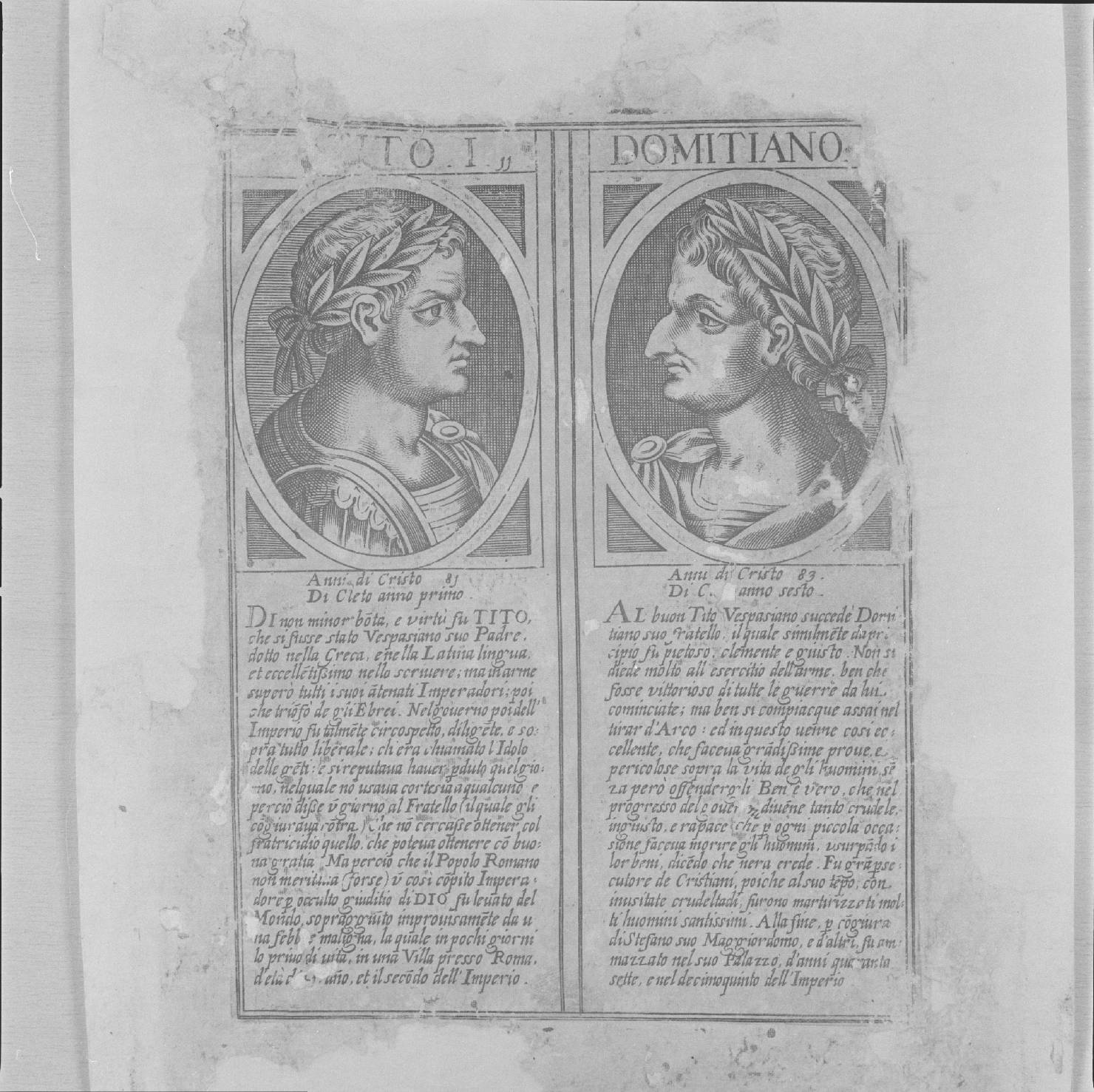 Tito e Domiziano (stampa) - ambito italiano, ambito italiano, ambito italiano (seconda metà sec. XVI)