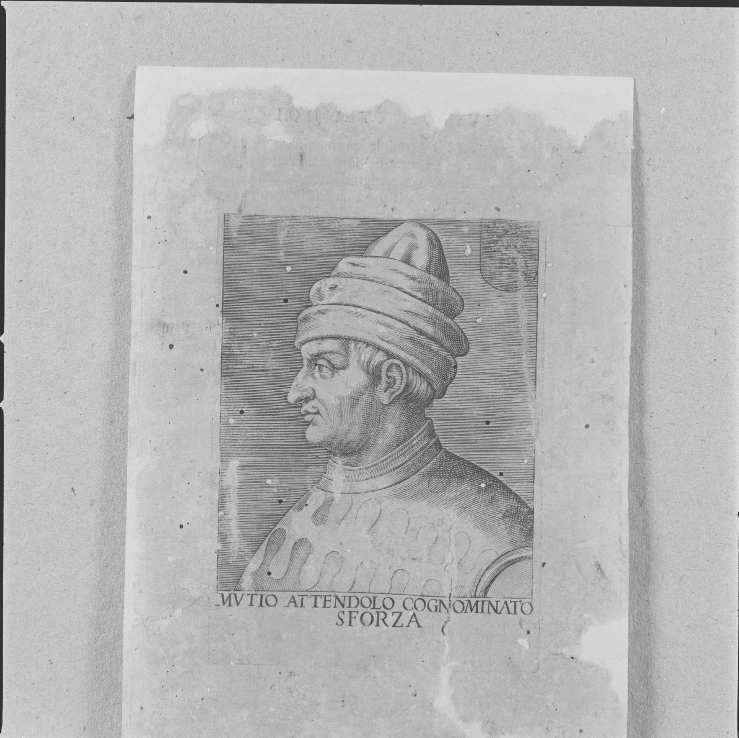 ritratto di Muzio Attendolo Sforza (stampa, serie) - ambito italiano, ambito italiano, ambito italiano (prima metà sec. XVI)