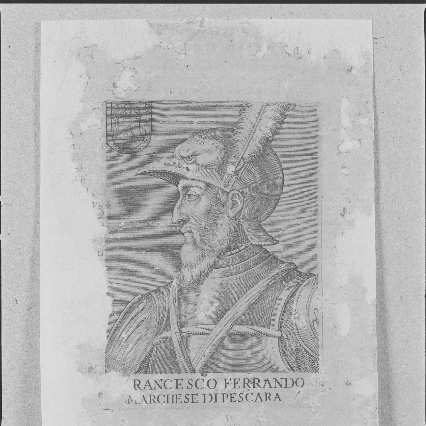 ritratto di Francesco Ferdinando di Pescara (stampa, serie) - ambito italiano, ambito italiano, ambito italiano (prima metà sec. XVI)