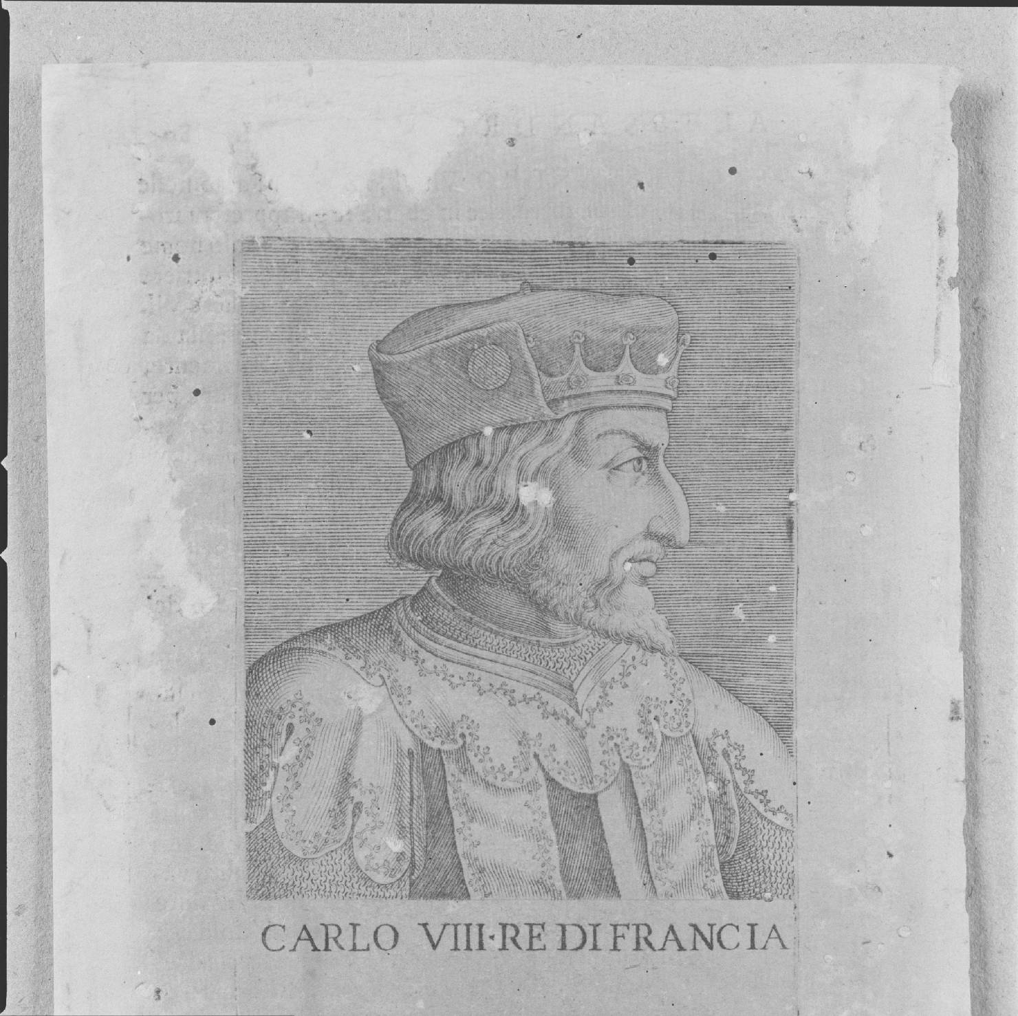 ritratto di Carlo VIII re di Francia (stampa, serie) - ambito italiano, ambito italiano, ambito italiano (prima metà sec. XVI)