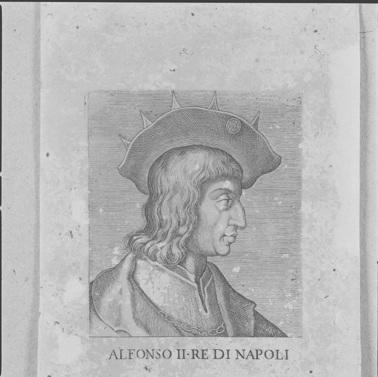 ritratto di Alfonso II re di Napoli (stampa, serie) - ambito italiano, ambito italiano, ambito italiano (prima metà sec. XVI)