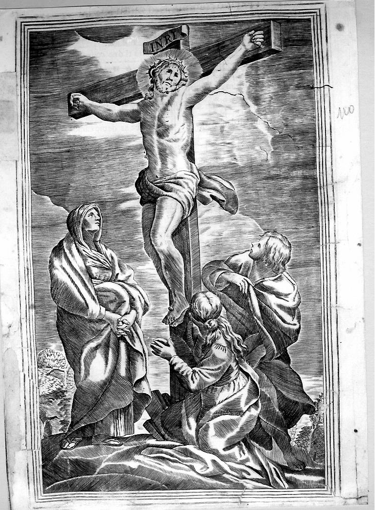 crocifissione (stampa) - ambito marchigiano (sec. XVII)