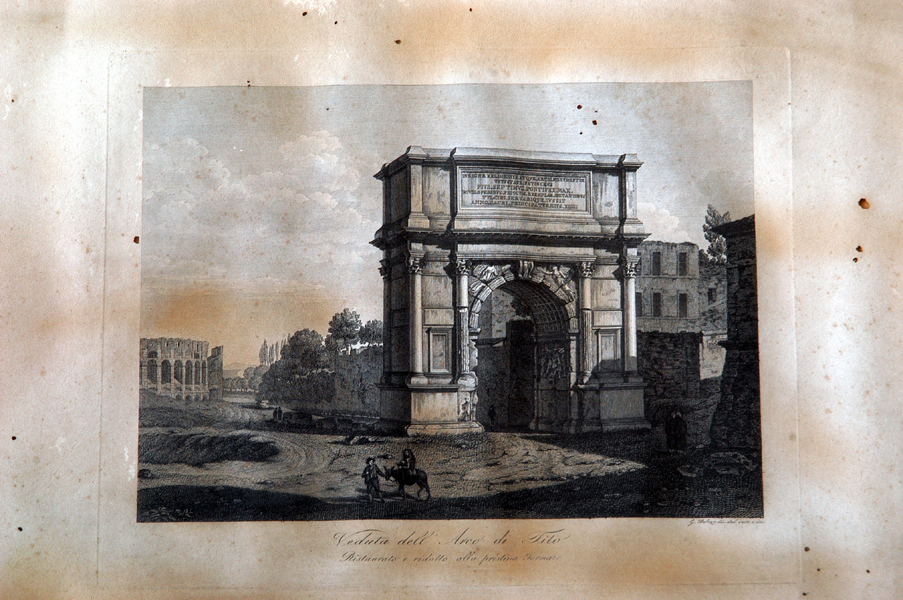 veduta dell'Arco di Tito a Roma (stampa) di Balzar Giovanni Battista (sec. XIX)