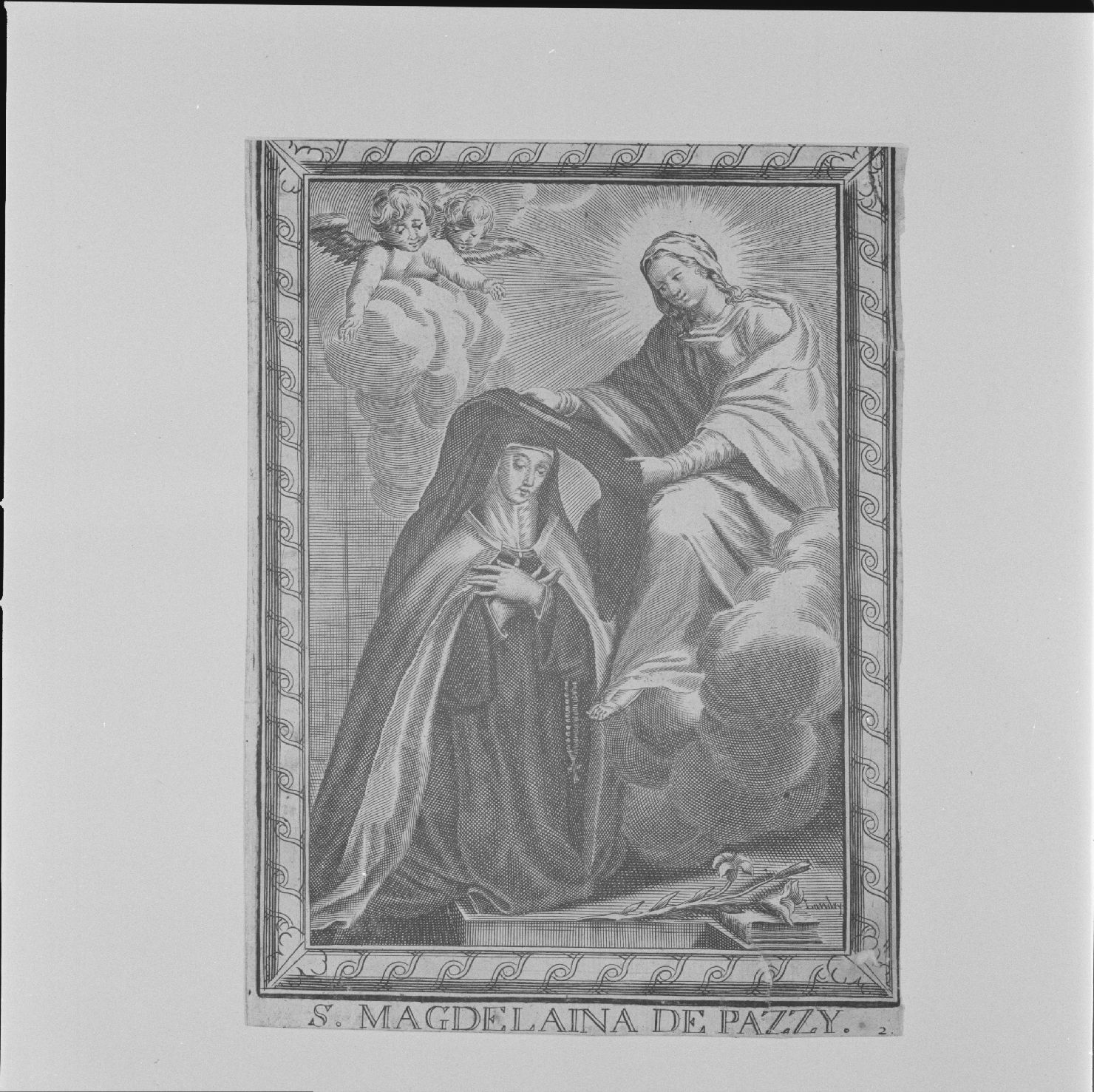 San Maria Maddalena dei pazzi (stampa) di Landry Pierre il Vecchio (sec. XVII)
