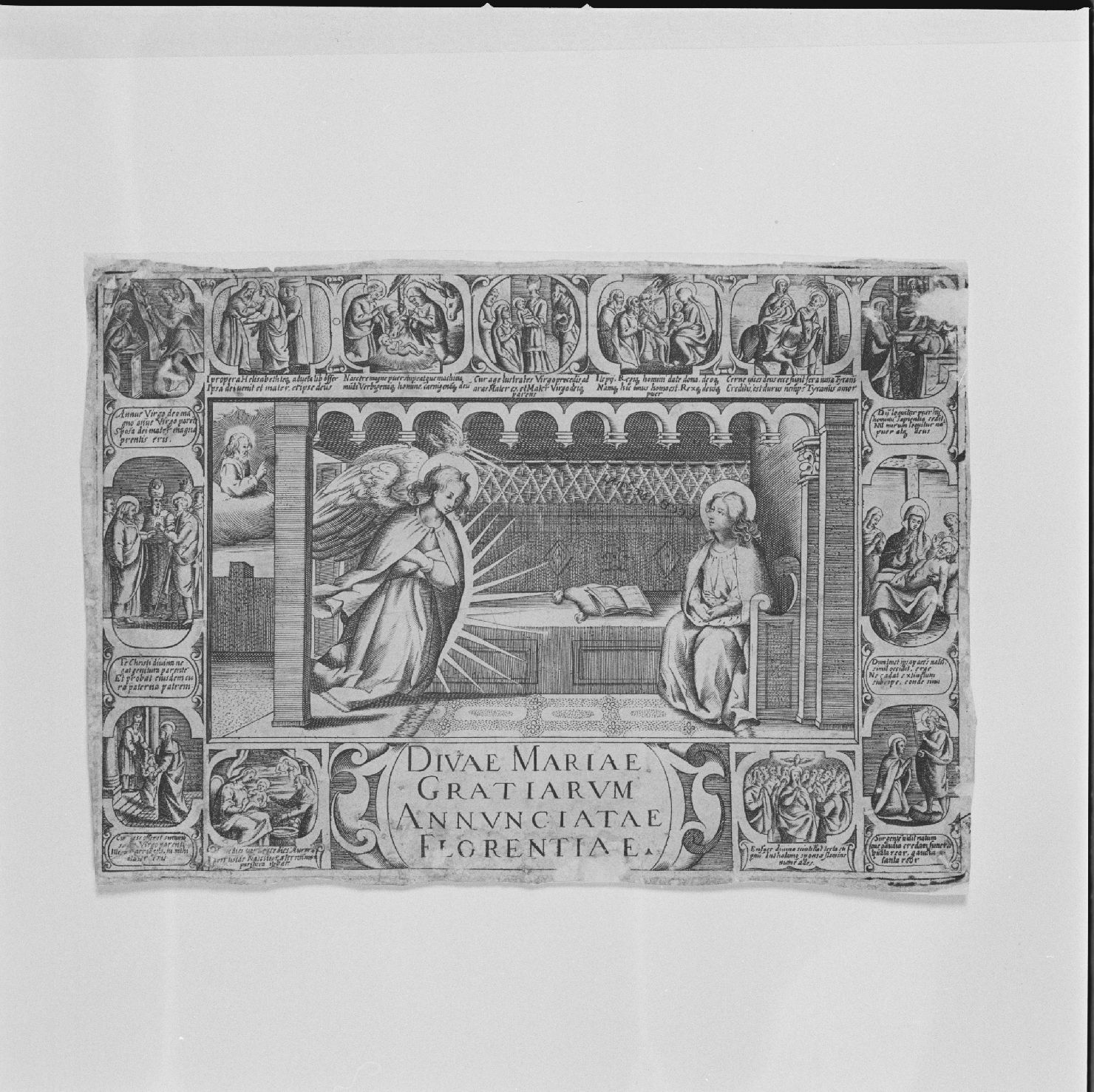 Annunciazione ed episodi della vita di Maria Vergine (stampa) - ambito italiano (?) (sec. XVII)