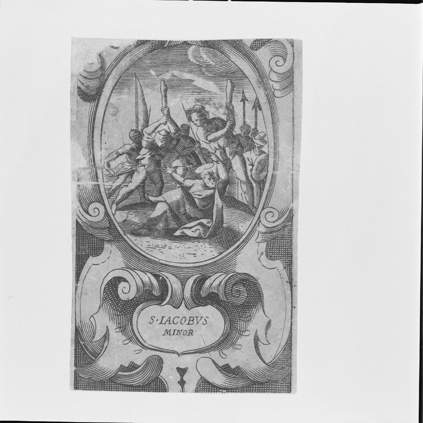 martirio di San Giacomo minore (stampa) - ambito italiano (?) (sec. XVII)