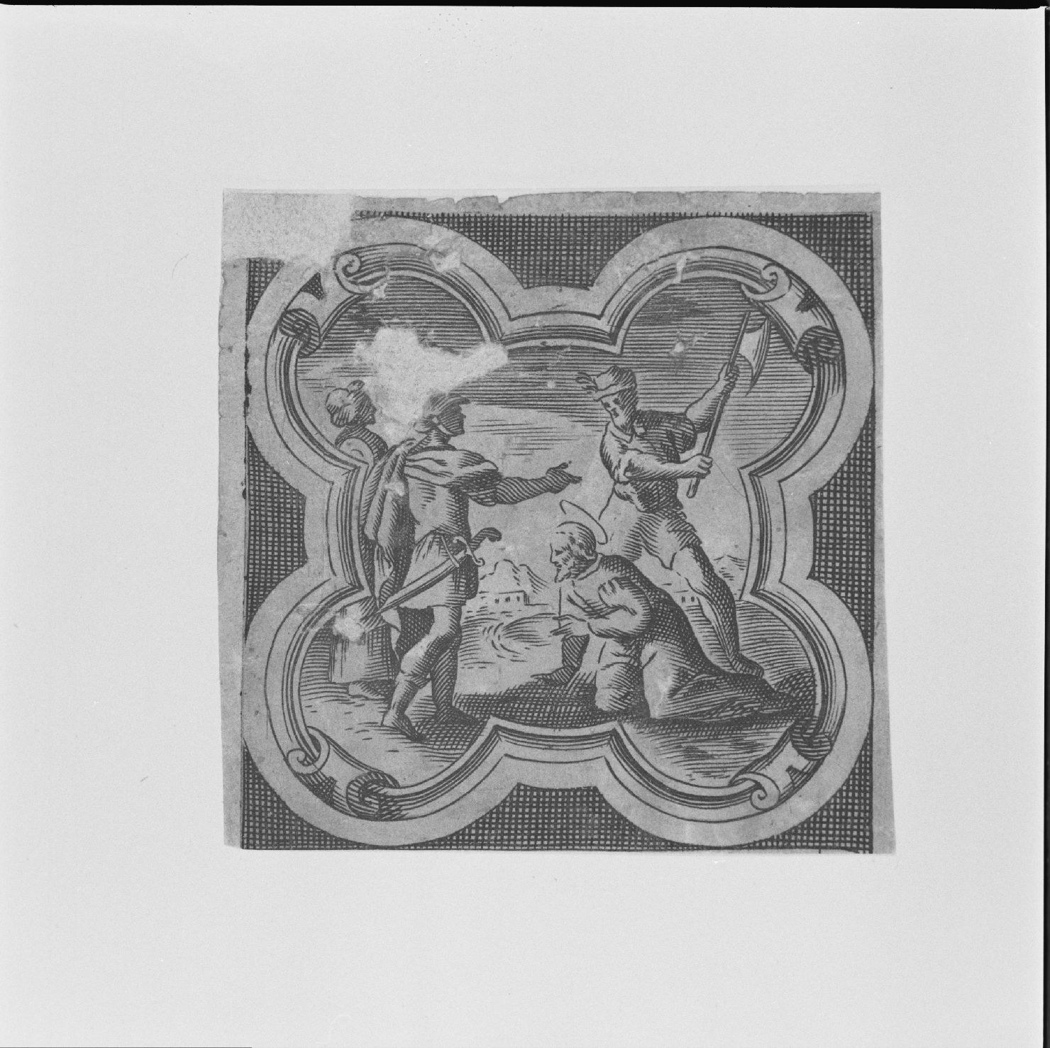 martirio di un santo (stampa) - ambito italiano (?) (sec. XVII)