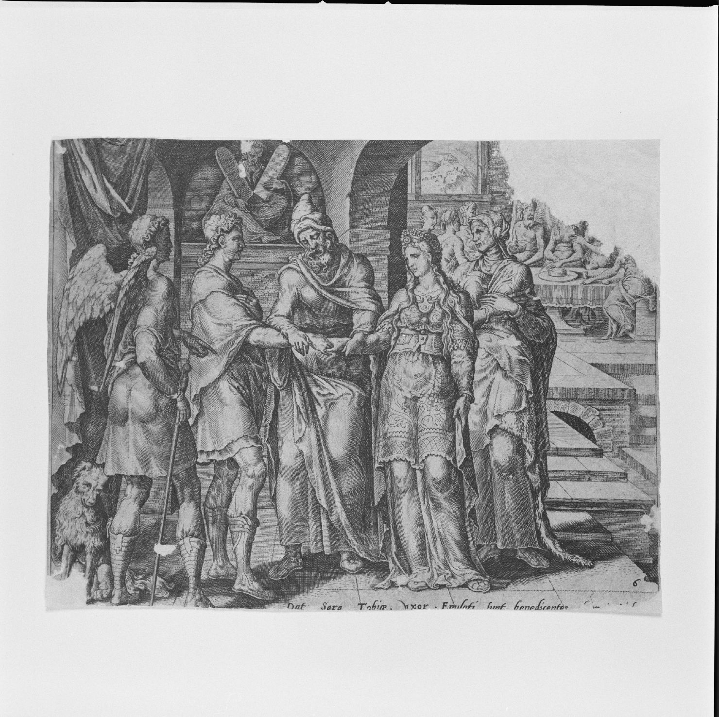 Nozze di Tobia e Sara (stampa) - ambito italiano (?) (sec. XVII)