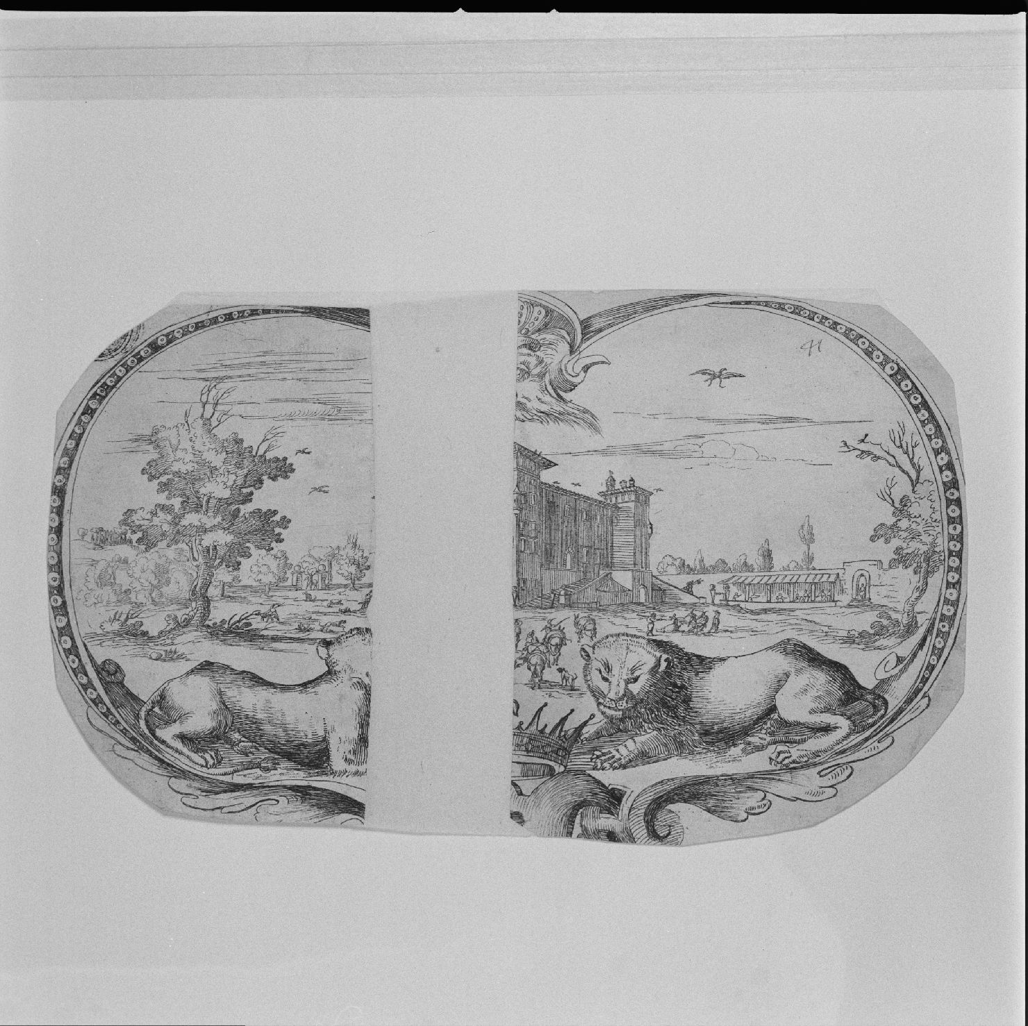 paesaggio (stampa) - ambito italiano (?) (sec. XVII)