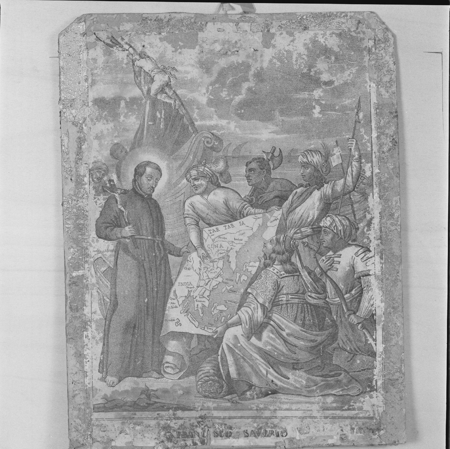 San Francesco Saverio evangelizza gli Indiani (stampa) - ambito italiano (?) (sec. XIX)