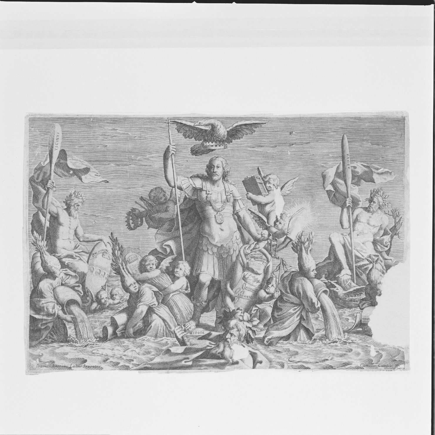 allegoria del trionfo dell'impero (stampa) di Lelio Giovanni Antonio, Cungio Camillo (prima metà sec. XVII)