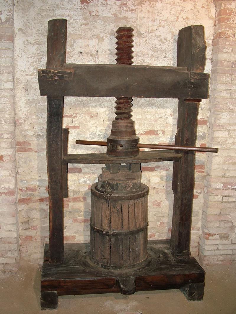 torchio per vinsanto - bottega marchigiana (secc. XIX/ XX)