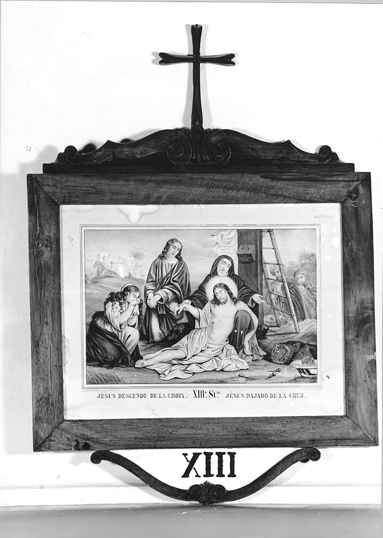 stazione XIII: Gesù deposto dalla croce (stampa, elemento d'insieme) - ambito francese (ultimo quarto sec. XIX)