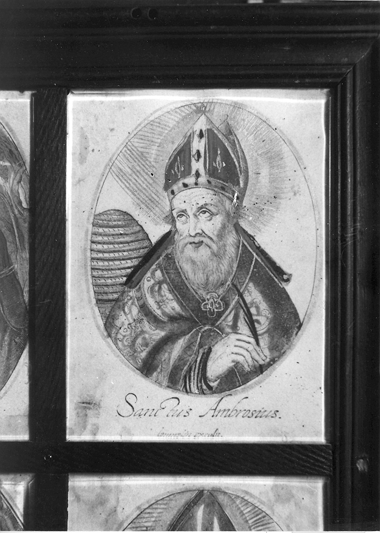 Sant'Ambrogio (stampa smarginata) - ambito fiammingo (sec. XVII)
