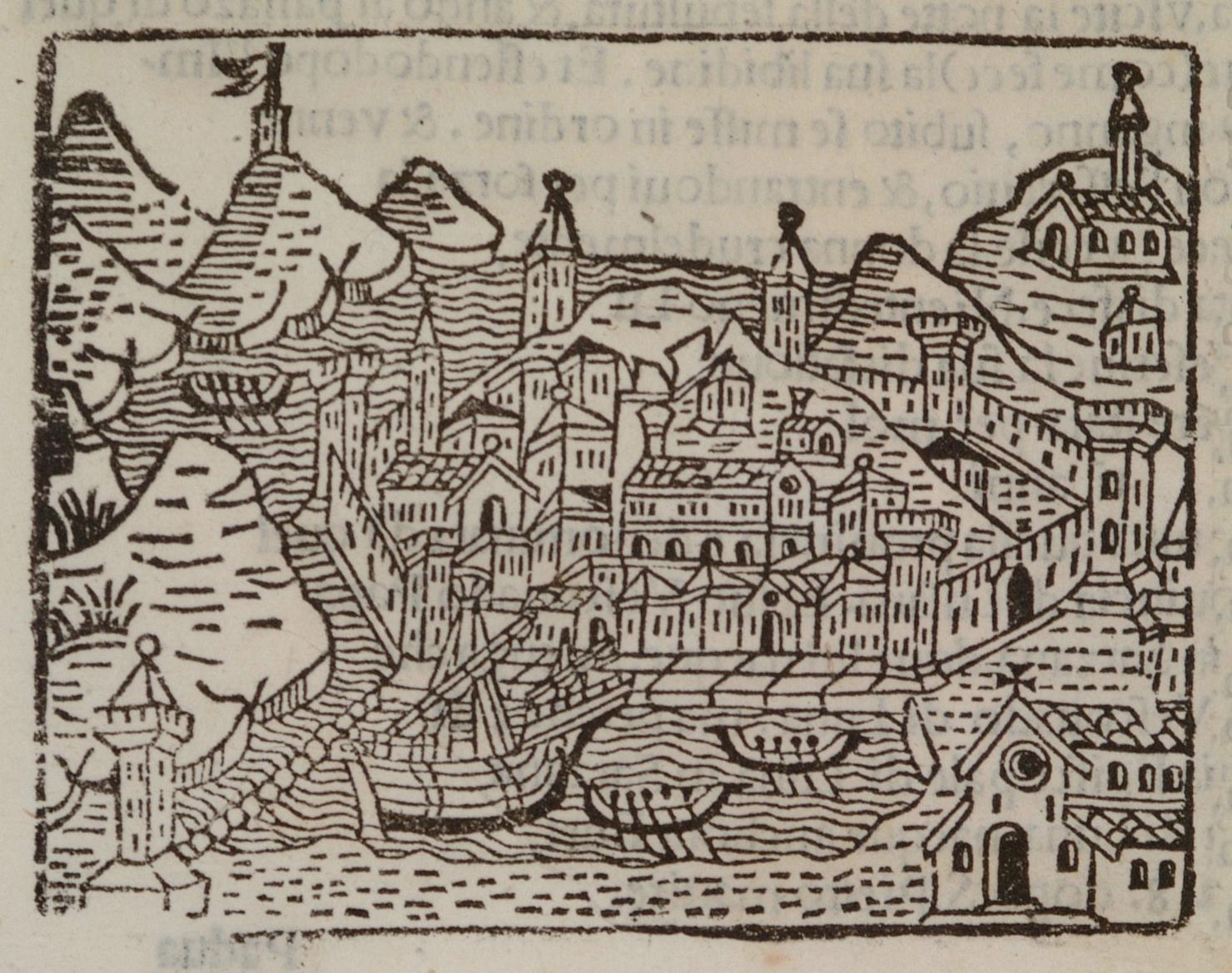 veduta di Ancona (stampa smarginata) di Foresti Jacopo Filippo (sec. XV)