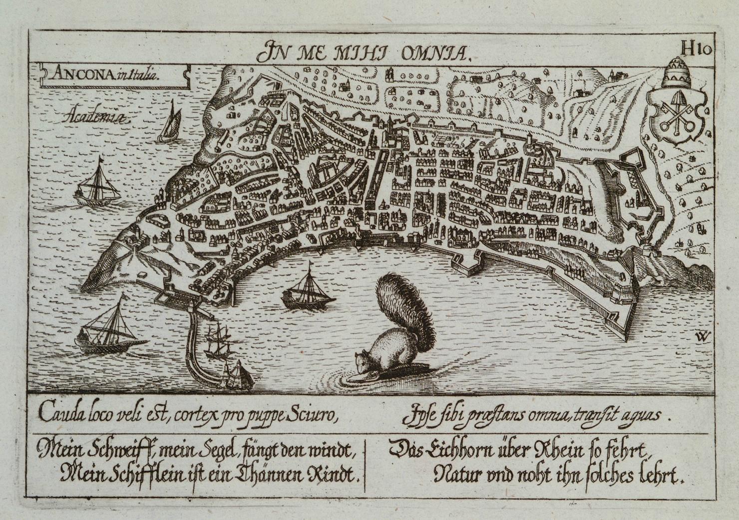 veduta di Ancona (stampa) di Merian Matthaeus il Vecchio (sec. XVII)