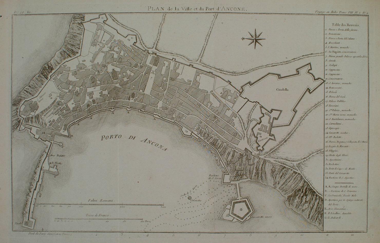 veduta di Ancona e del porto (stampa) - ambito francese (sec. XVIII)