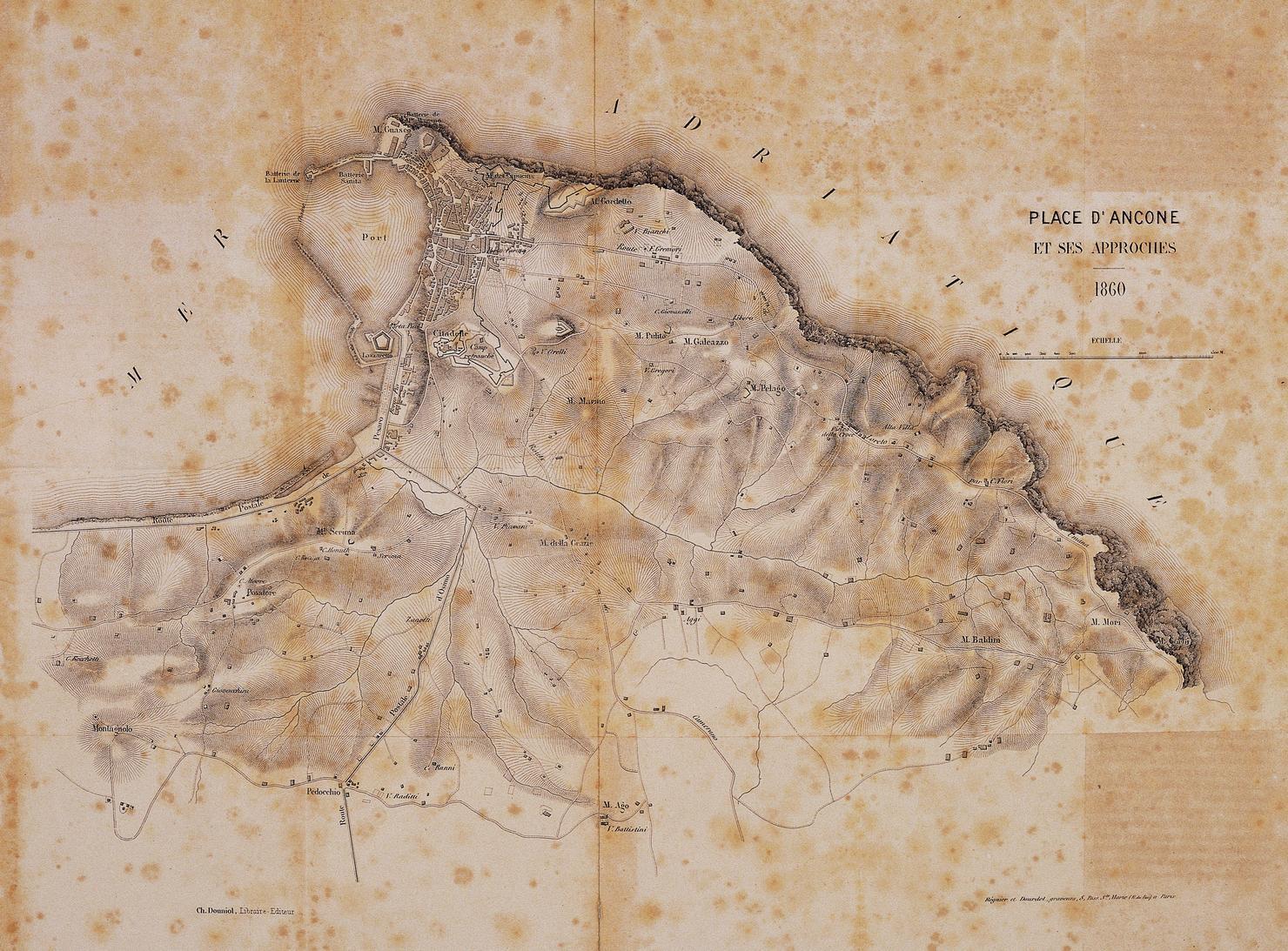 veduta del porto di Ancona (stampa tagliata) di Régnier, Dourdet (sec. XIX)