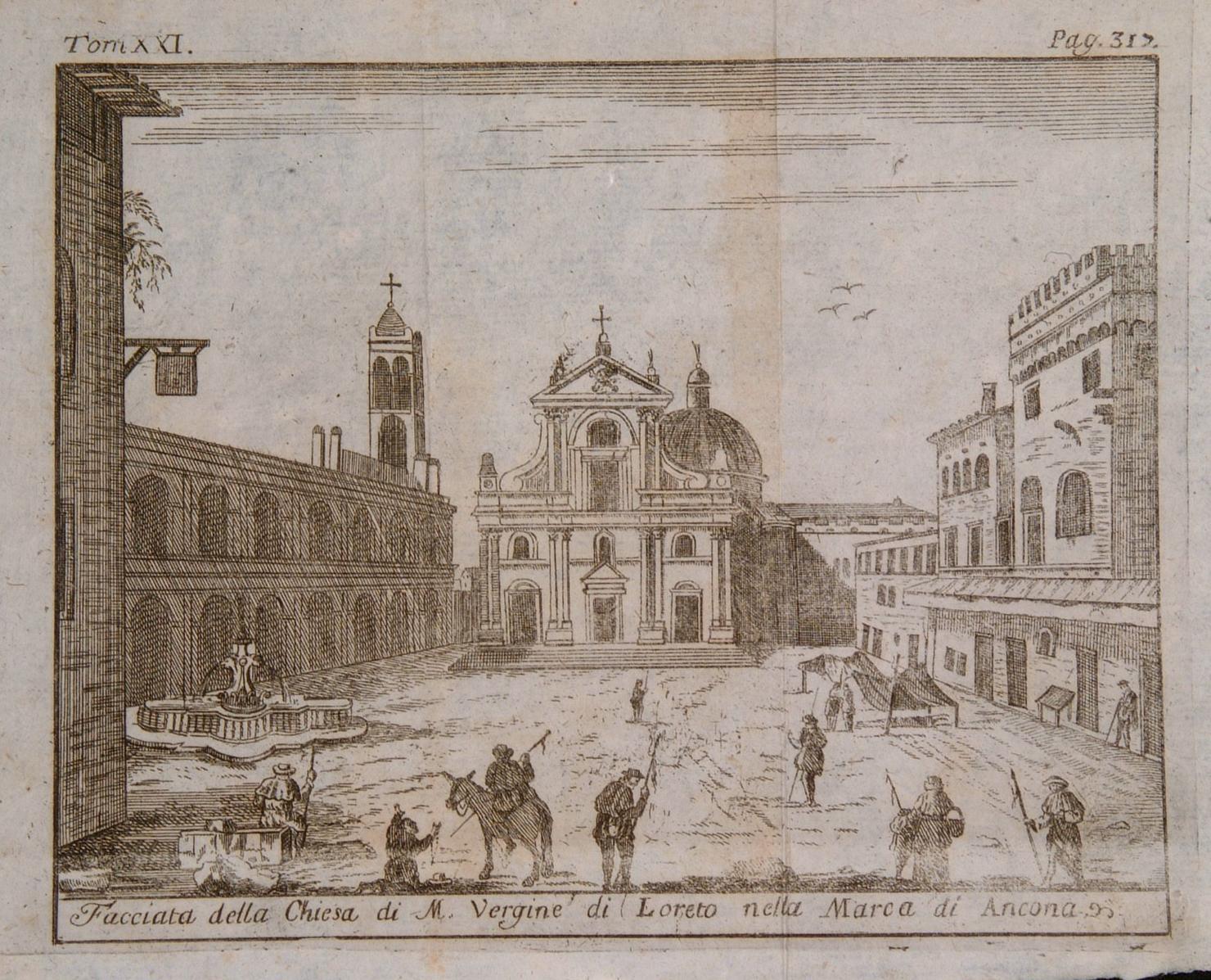 veduta della facciata della Basilica di Loreto (stampa) di Salmon Thomas (sec. XVIII)
