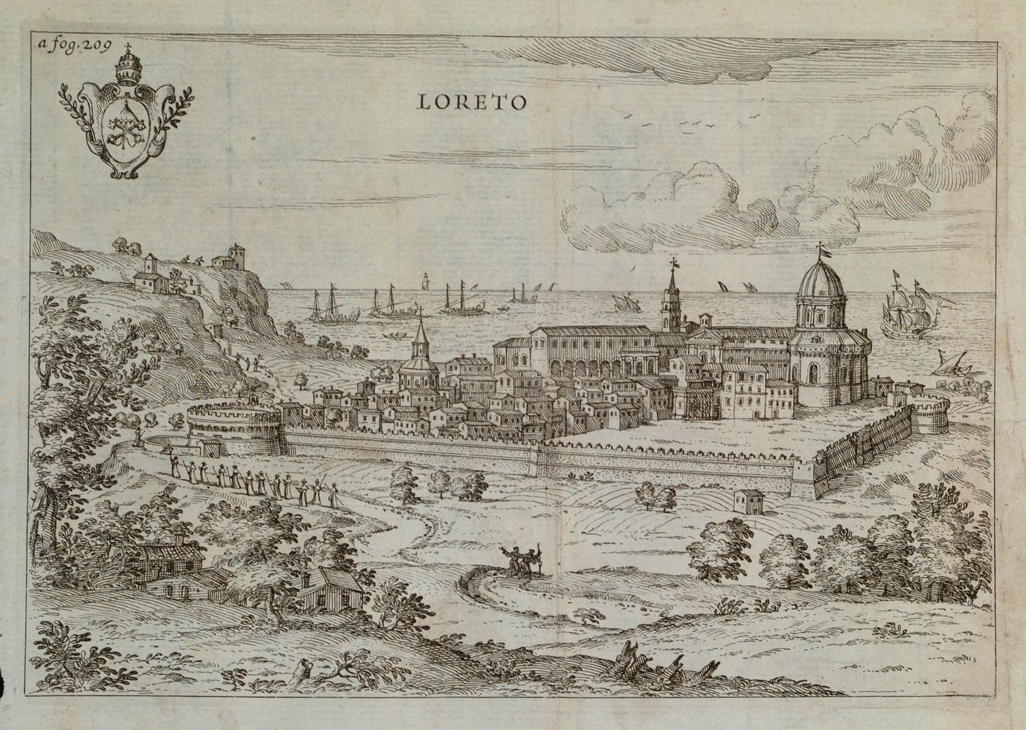 veduta di Loreto (stampa) - ambito italiano (metà sec. XVII)