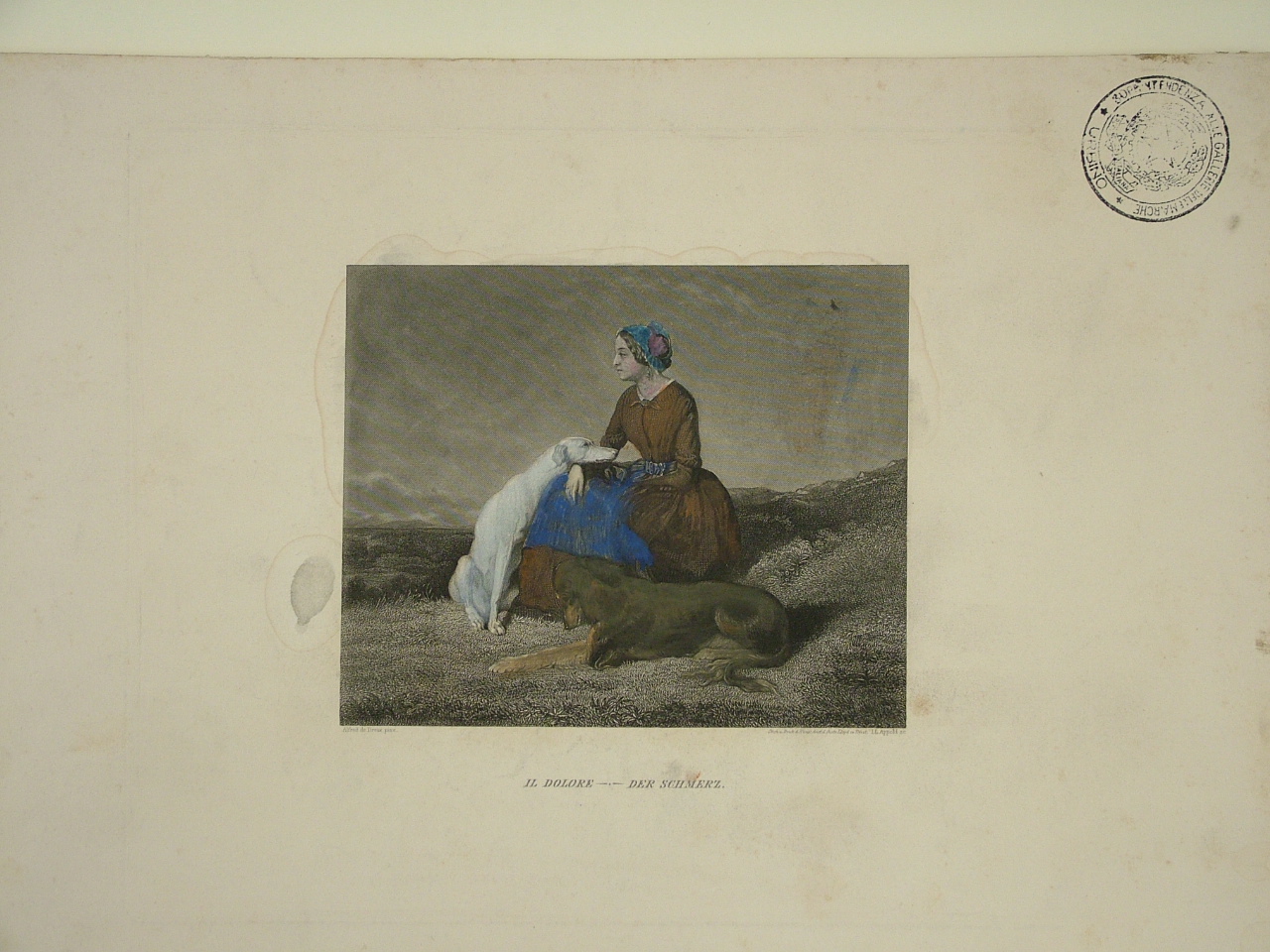 figura femminile seduta (stampa) di Appold Johann Leonhard (sec. XIX)