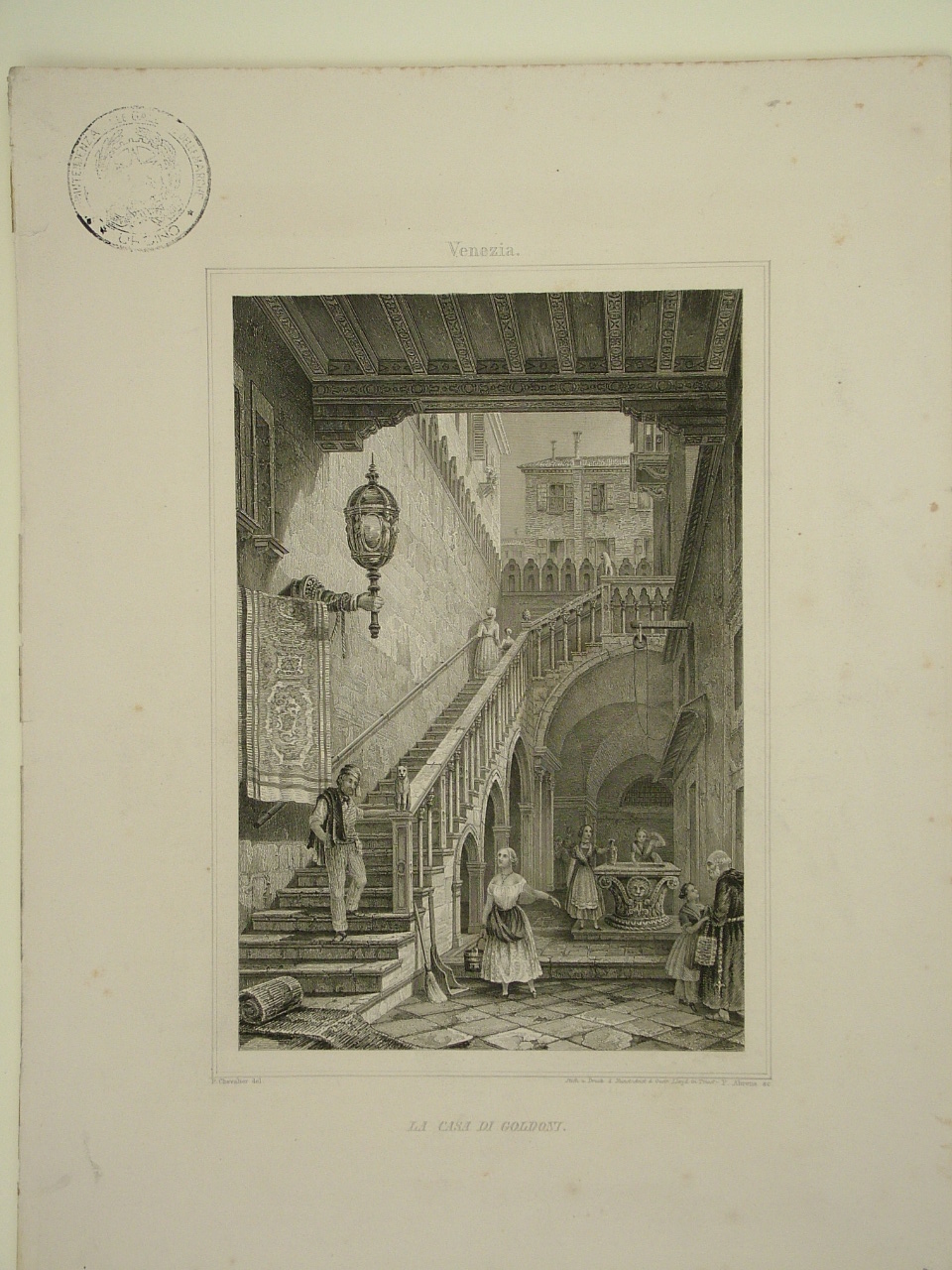 casa di Goldoni (stampa) di Ahrens Paul (sec. XIX)