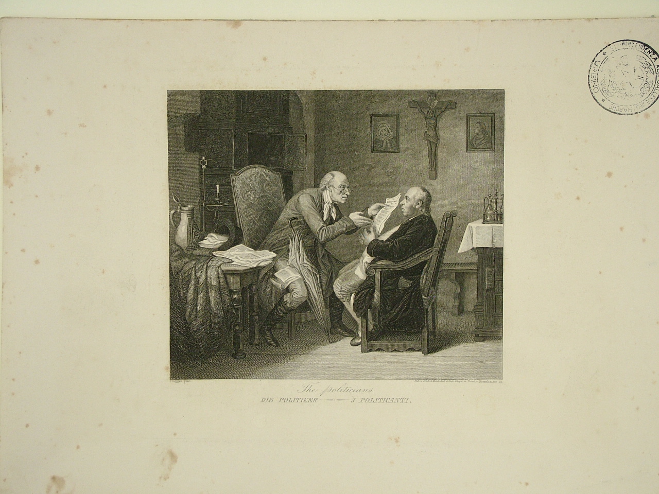 interno con figure (stampa) di Brenhauser W (sec. XIX)