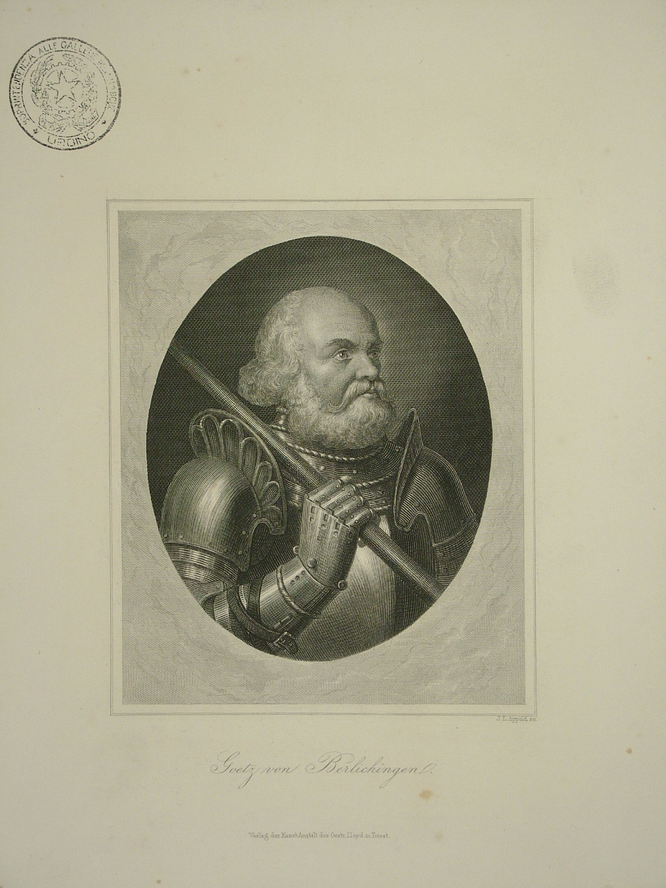 busto maschile (stampa) di Appold Johann Leonhard (sec. XIX)