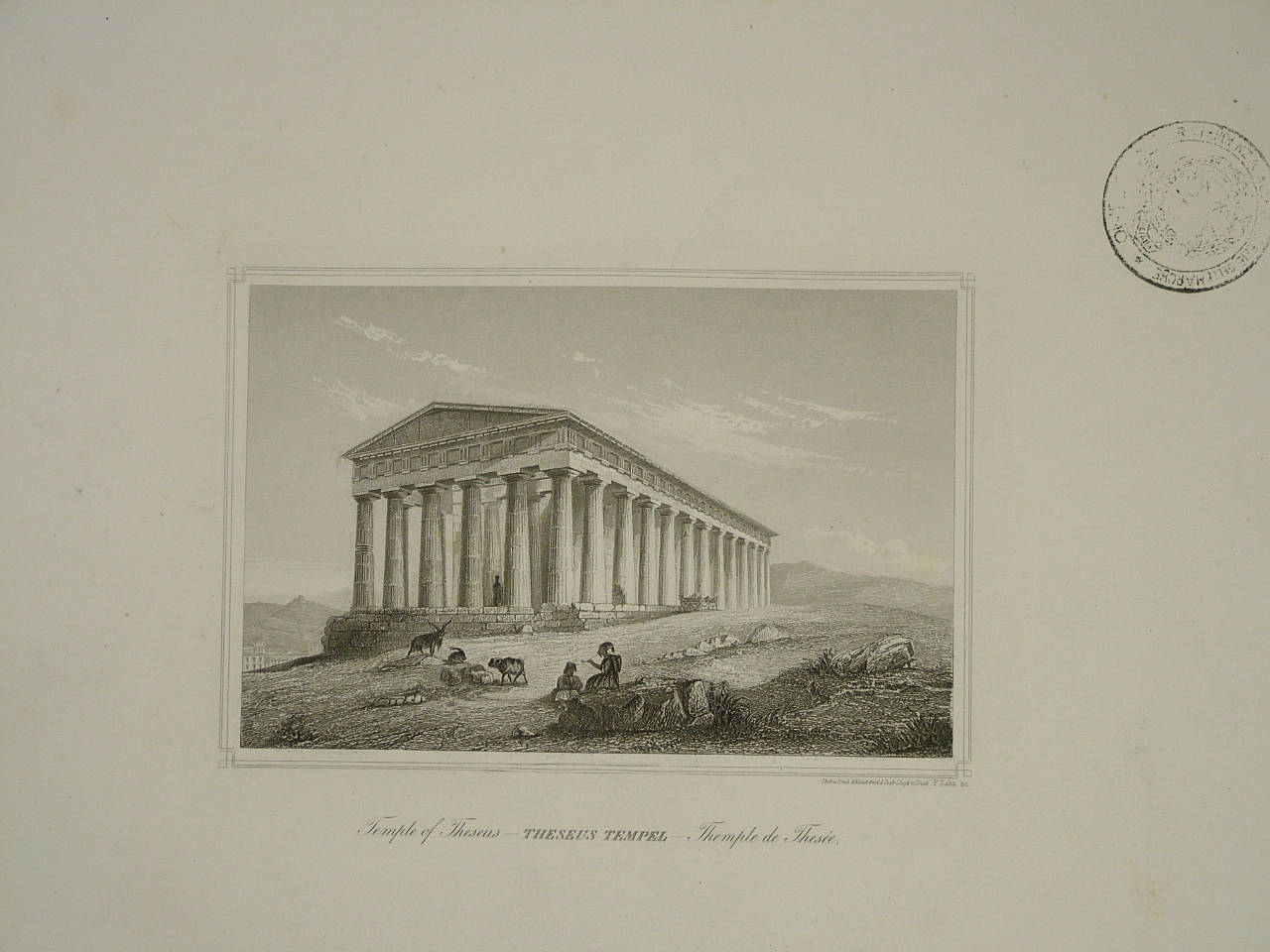 paesaggio con rovine (stampa, elemento d'insieme) di Zahn Friedrich (attribuito) (sec. XIX)