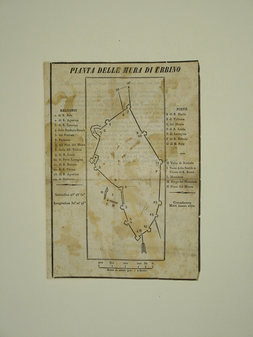 carta topografica (stampa, elemento d'insieme) - ambito Italia centrale (sec. XIX)