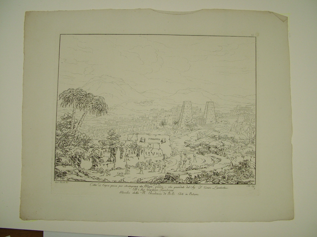La città di Capsa, veduta di città (stampa) di Basoli Antonio, Cocchi Francesco, Sarti Ignazio (inizio sec. XIX)