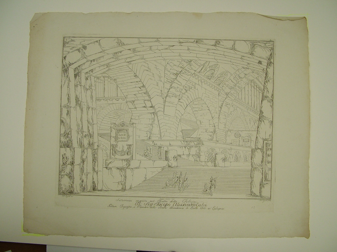 Sotterraneo, architettura (stampa) di Basoli Antonio, Cocchi Francesco, Romagnoli Pietro (inizio sec. XIX)