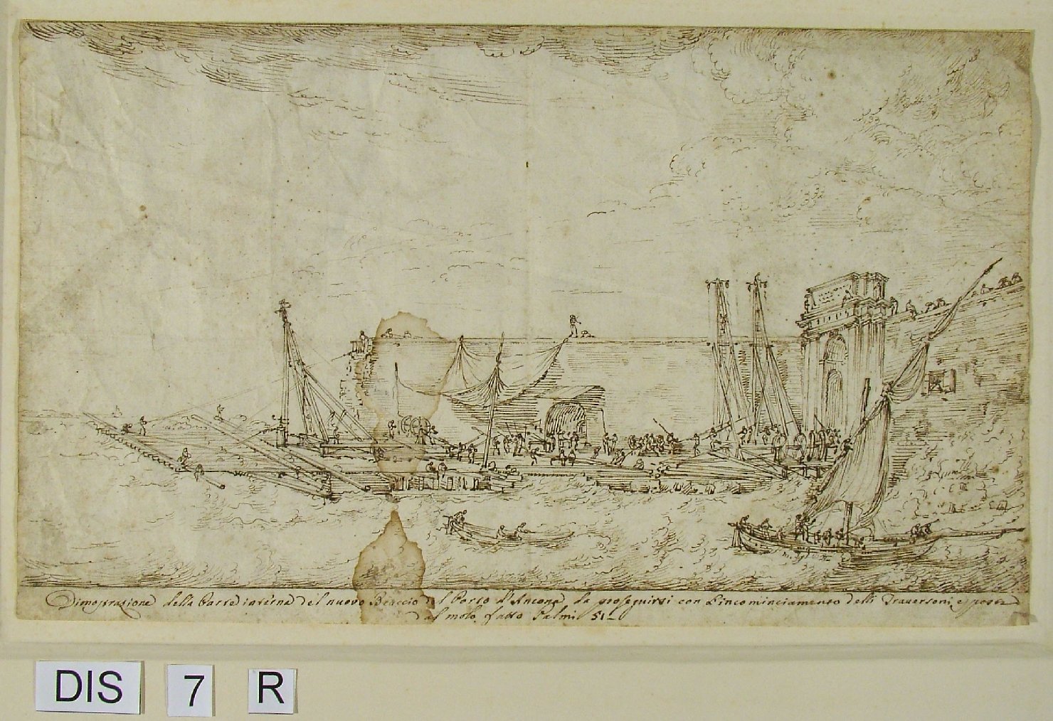 veduta del porto di Ancona (disegno) di Vanvitelli Luigi (cerchia) (metà sec. XVIII)