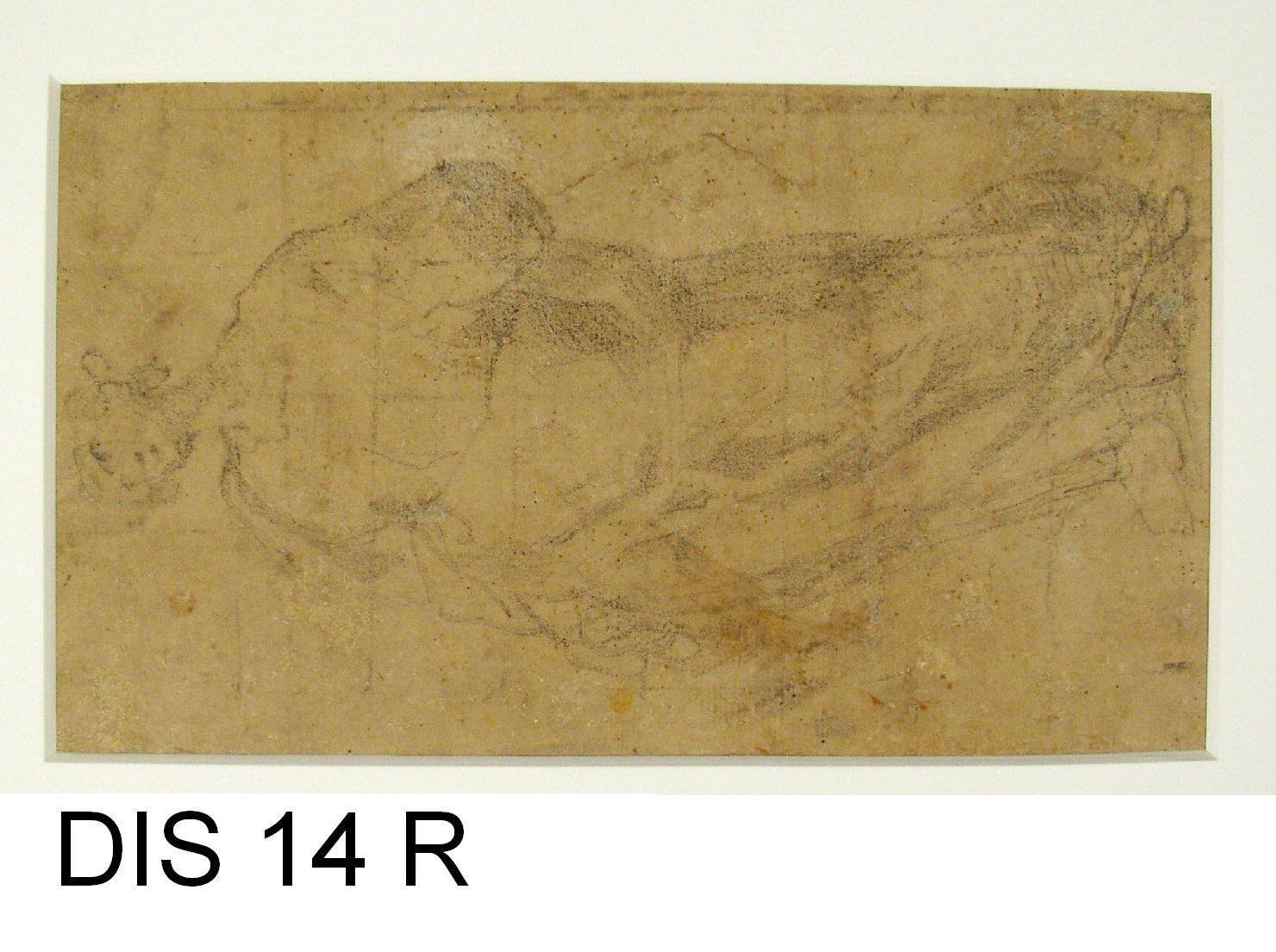 figura femminile panneggiata (disegno) di Cimatori Antonio (attribuito) (secc. XVI/ XVII)